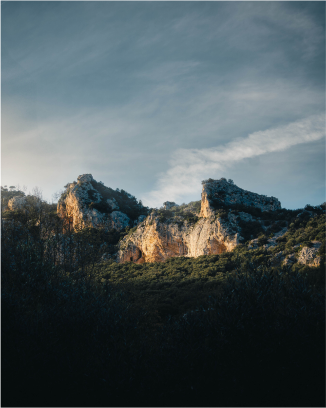 Lumière sur la roche